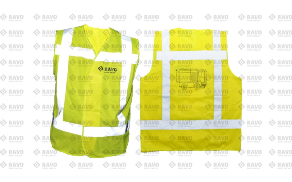YELLOW SAFETY VEST WITH A RAVO LINE LOGO